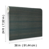 Modern Abaca Peacock Grasscloth Wallpaper - York GV0271