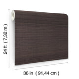 Modern Abaca Black Grasscloth Wallpaper with Traditional Style - York GV0274
