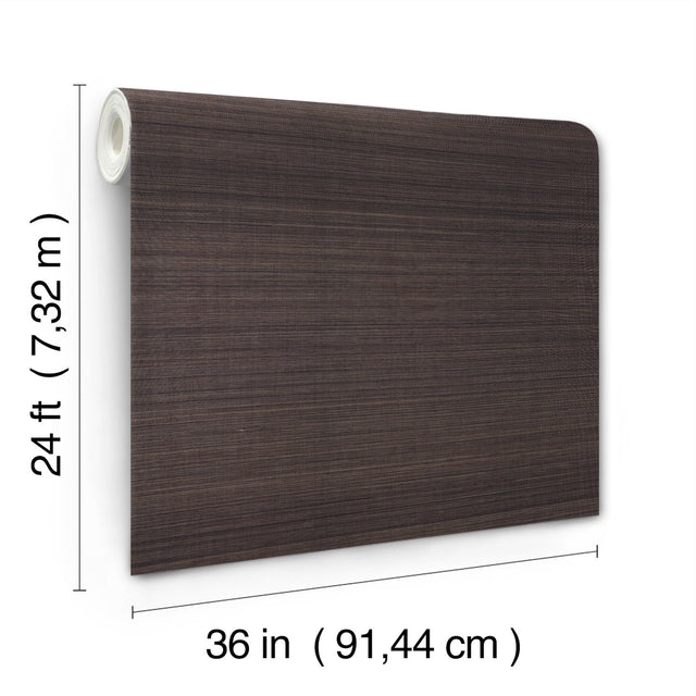 Modern Abaca Black Grasscloth Wallpaper with Traditional Style - York GV0274