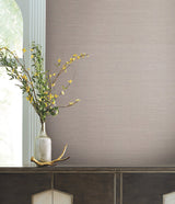 Delicate Abaca Slate Grasscloth Wallpaper with Metallic Effect - York GV0283