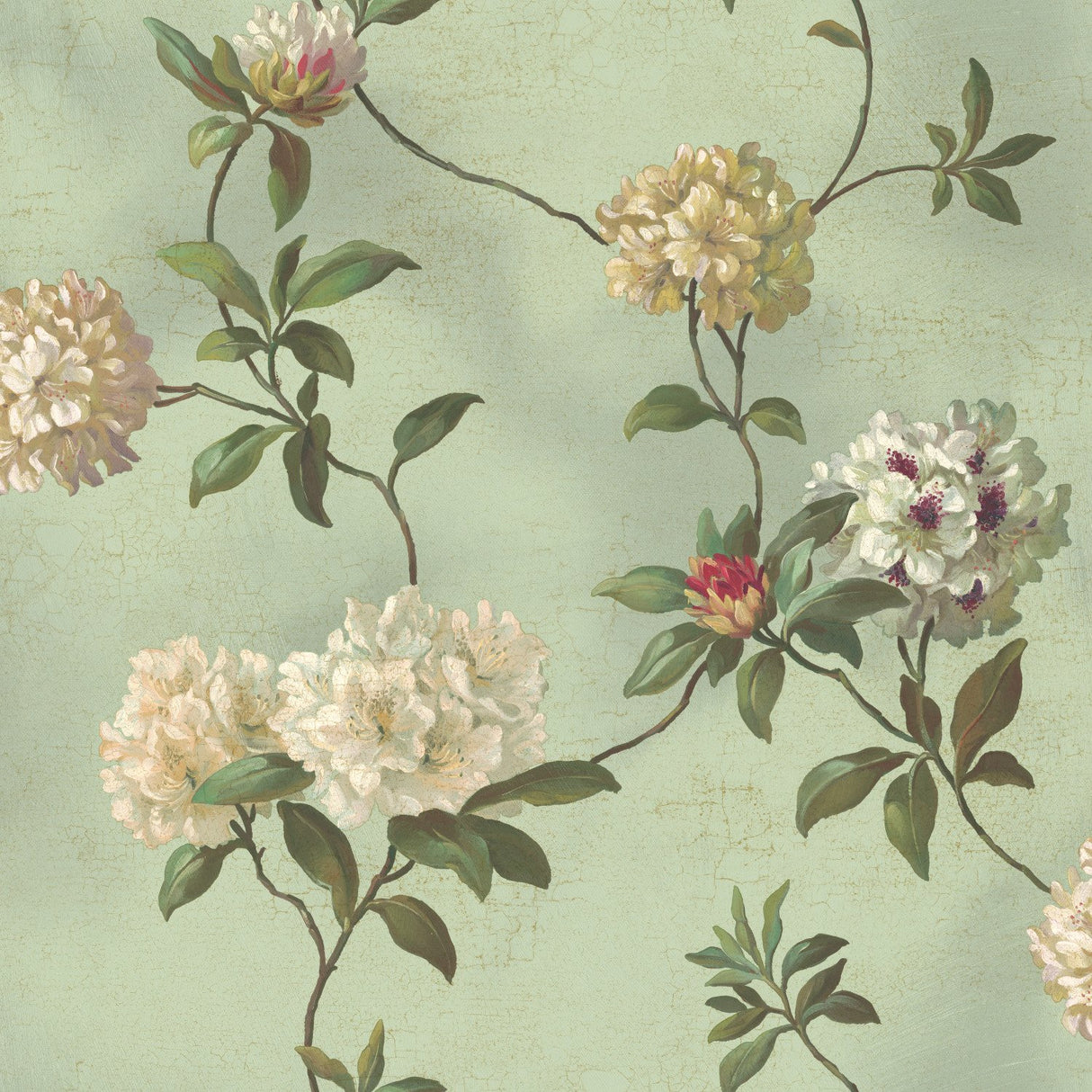 Rhododendron Script Blue Wallpaper with Floral Pattern - York HA1289