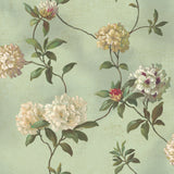 Rhododendron Script Blue Wallpaper with Floral Pattern - York HA1289