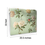 Rhododendron Script Blue Wallpaper with Floral Pattern - York HA1289