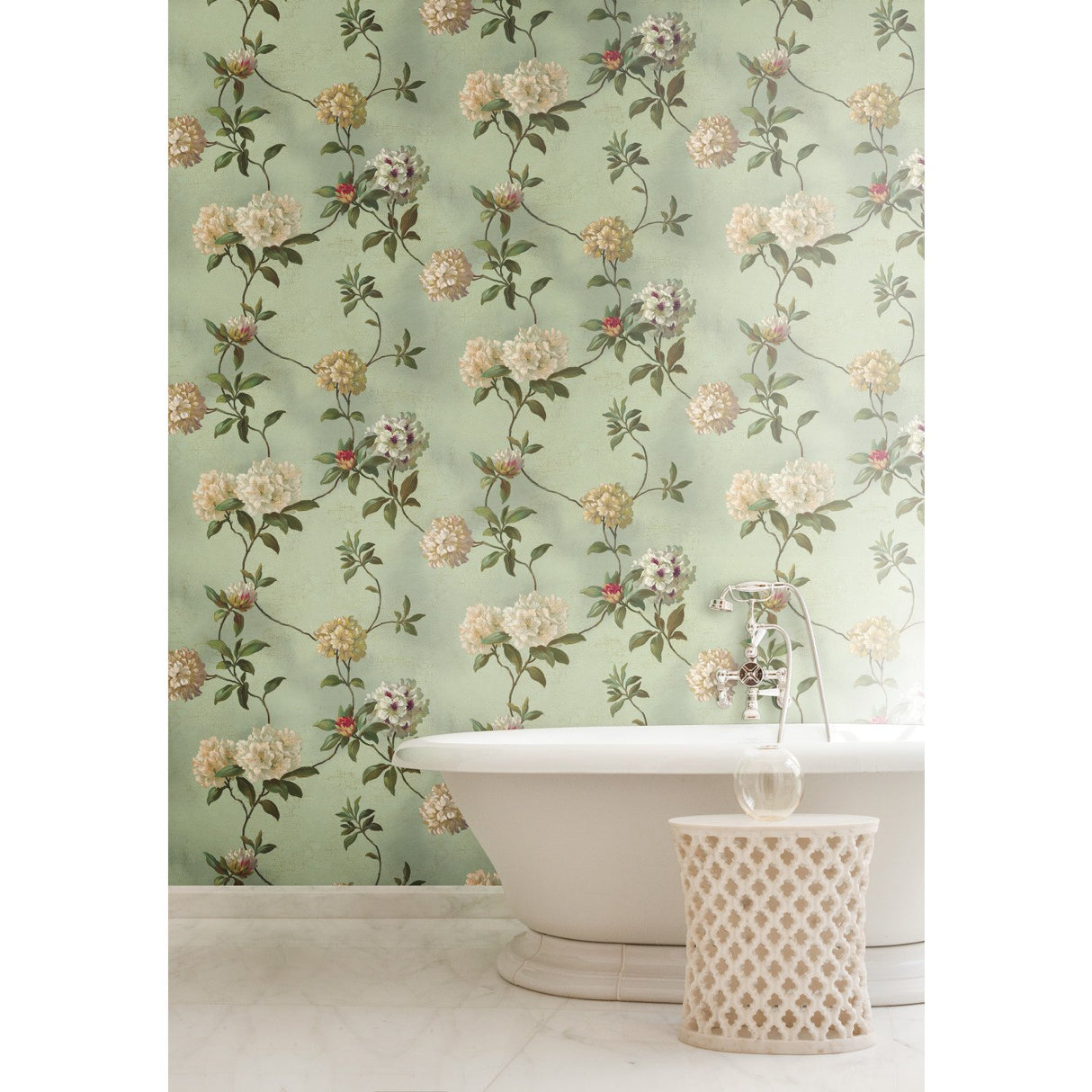 Rhododendron Script Blue Wallpaper with Floral Pattern - York HA1289