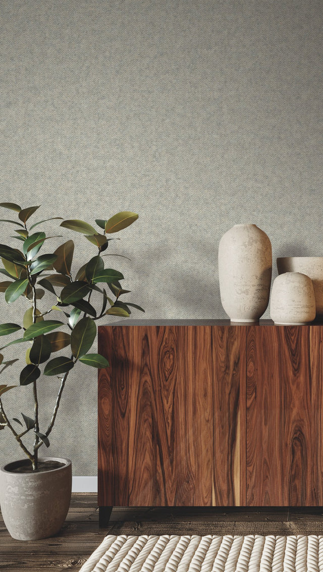 Savile Marble Textured Acoustical Wallpaper in Whites & Off-Whites with Herringbone Pattern - York HA3656R