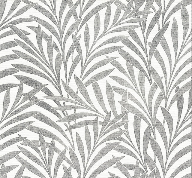 Tea Leaves Stripe Cream & Black Wallpaper
