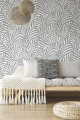 Tea Leaves Stripe Cream & Black Wallpaper