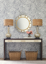 Tea Leaves Stripe Cream & Black Wallpaper