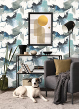 Watercolor Block Blue Lagoon by Harry & Grace Peel and Stick Peel & Stick Abstract Wallpaper – Harry & Grace HG10202