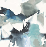 Abstract watercolor block peel and stick wallpaper in Blue Lagoon tones