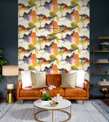 Watercolor Block Persimmon & Plum by Harry & Grace Peel and Stick Abstract Wallpaper – Harry & Grace HG10203 - Sample