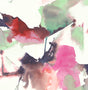 Abstract watercolor block peel and stick wallpaper in fuchsia and mint green on a white ground
