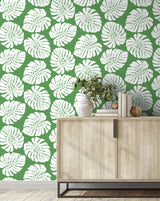 Monstera Leaf Green by Harry & Grace Peel and Stick Botanical Peel & Stick Wallpaper – Harry & Grace HG10504
