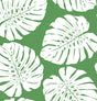 Green and white monstera leaf pattern peel and stick wallpaper