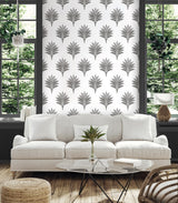 Sea Breeze Palm Charcoal by Harry & Grace Peel and Stick Peel & Stick Wallpaper  Harry & Grace HG10600