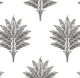 Sea Breeze Palm charcoal palm motif peel and stick wallpaper pattern