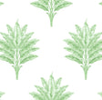 Sea Breeze Palm green palm motif peel and stick wallpaper on white ground
