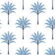 Montgomery Palm peel and stick wallpaper in Blue Lake with stylized palm motif