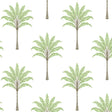 Montgomery Palm peel and stick wallpaper in Green Tea with repeating palm trees on a light ground