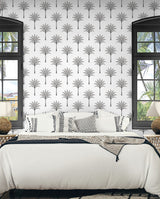 Montgomery Palm Harbor Grey by Harry & Grace Peel and Stick Palm Botanical Wallpaper – Harry & Grace HG10708