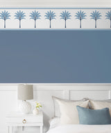 Montgomery Palm Blue Lake by Harry & Grace Peel and Stick Palm Tree Wallpaper Border – Harry & Grace HG10802B