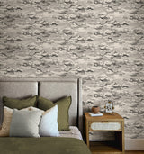 Clouds Beige & Black by Harry & Grace Peel & Stick Semi-Gloss Vinyl Cloud Wallpaper – Harry & Grace HG11210 -Sample