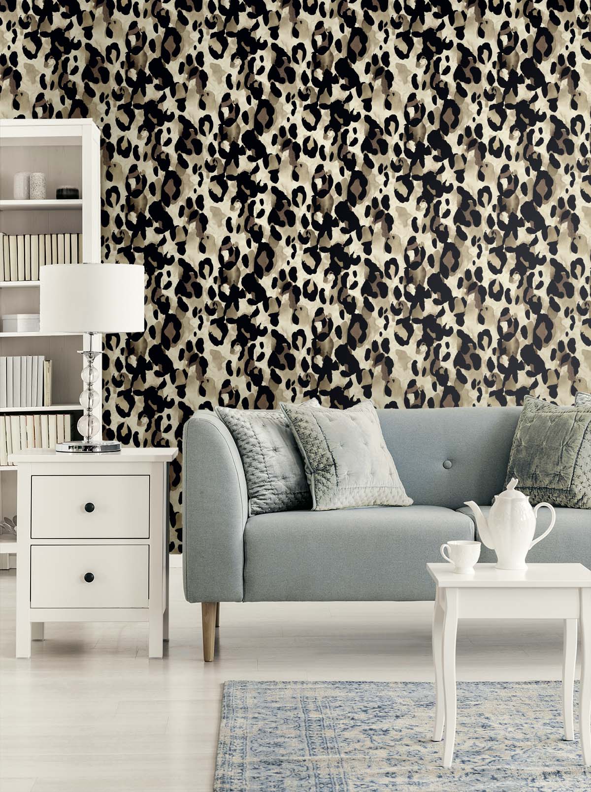 Leopard Print Kirsea Taupe by Harry & Grace Peel & Stick Leopard Print Wallpaper – Harry & Grace HG11405