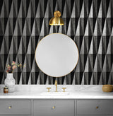 Pieced Diamonds Charcoal by Harry & Grace Peel and Stick Geometric Wallpaper – Harry & Grace HG11500