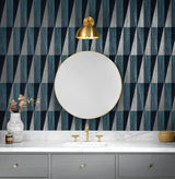 Pieced Diamonds Denim Blue by Harry & Grace Peel and Stick Geometric Wallpaper – Harry & Grace HG11502