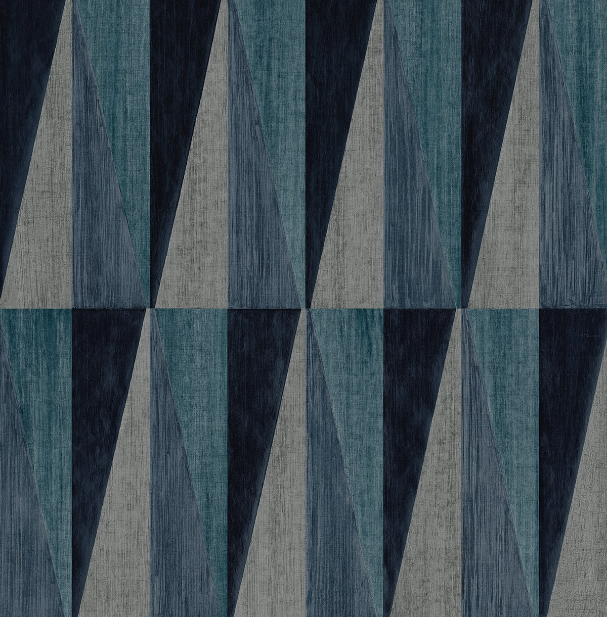 Pieced Diamonds peel and stick wallpaper in denim blue geometric diamond pattern