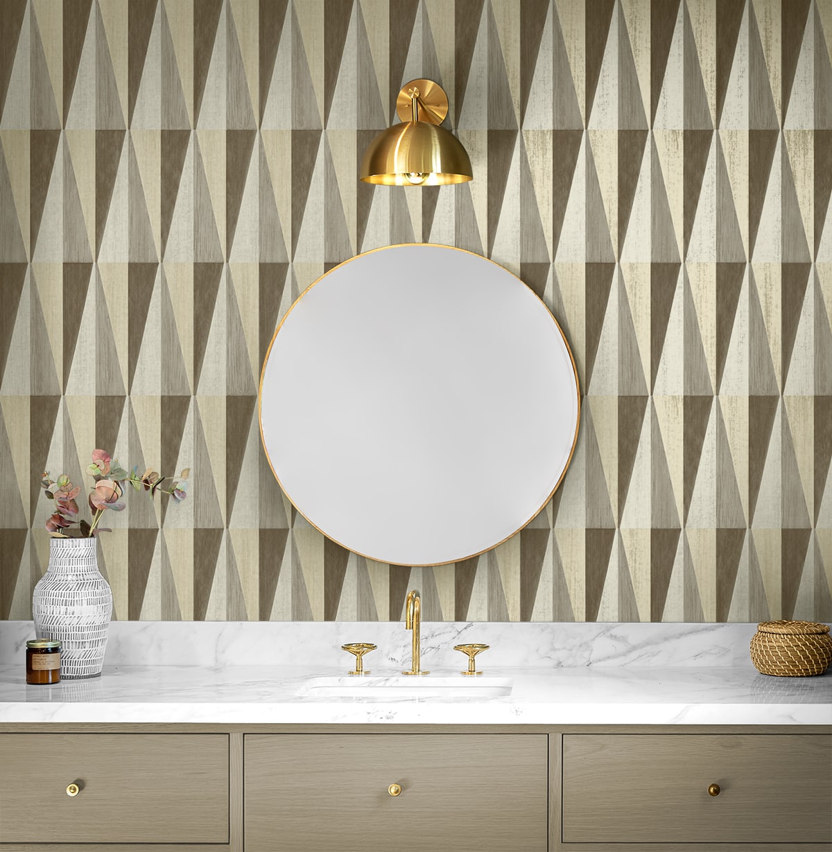 Pieced Diamonds Cafe by Harry & Grace Peel and Stick Geometric Wallpaper – Harry & Grace HG11507