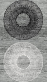 Large Circle monochrome geometric peel and stick wallpaper pattern in grey tones