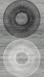 Large Circle monochrome geometric peel and stick wallpaper pattern in grey tones