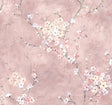 Floral Blossom peel and stick wallpaper in Dusty Rose with soft blossom branches on a satin finish.