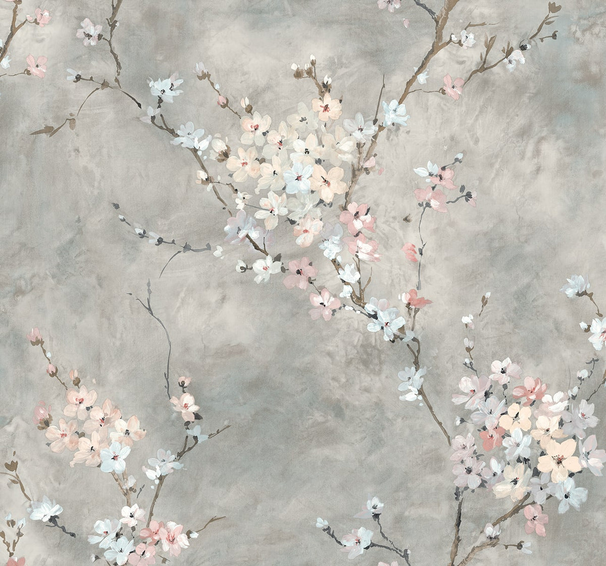 Floral Blossom Grey by Harry & Grace Peel and Stick Floral Wallpaper – Harry & Grace HG11808 -Sample