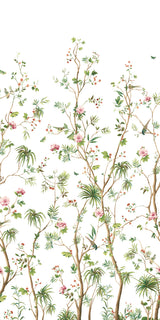 Blooming Chinoiserie Fern & Rosebud by Harry & Grace Peel and Stick Wall Mural – Harry & Grace HG12404M -Sample