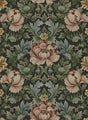 Floral Garden wallpaper pattern in Clove & Rosemary with vintage-style florals and foliage