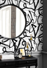Graphic Linework Ebony by Harry & Grace Peel & Stick Wallpaper – Harry & Grace HG12700