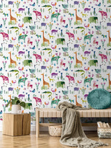 Animals Off-White by Harry & Grace Peel and Stick Whimsical Animal Print Peel & Stick Wallpaper – Harry & Grace HG12800