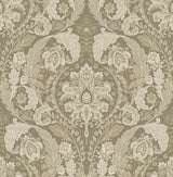 Thornton Vintage Damask peel and stick wallpaper in Latte by Harry & Grace (HG12905)