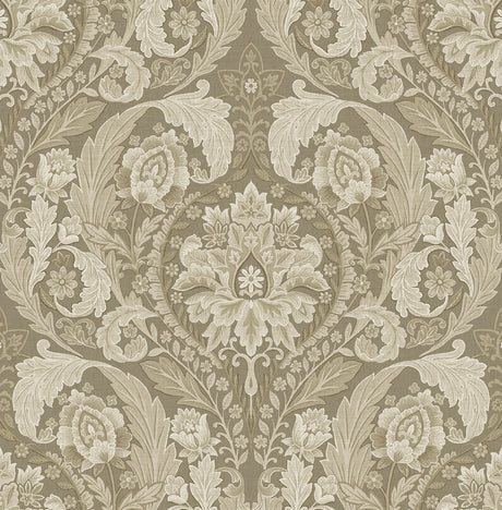 Thornton Vintage Damask peel and stick wallpaper in Latte by Harry & Grace (HG12905)