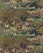 Taunton Hunt Scene peel and stick wallpaper in Olive & Midnight featuring an equestrian hunt landscape