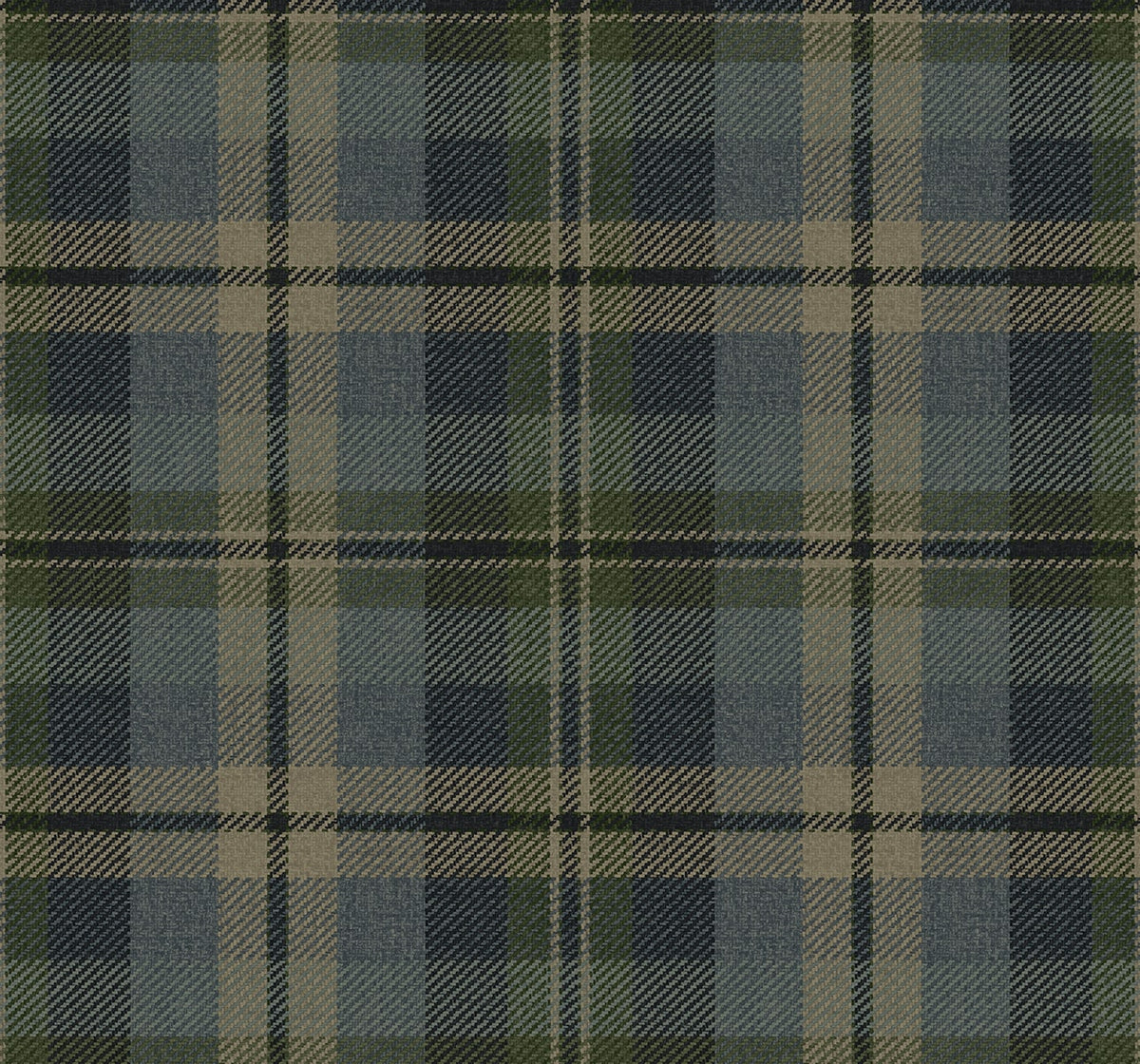 Thornbury Tailored Plaid Deep Sea by Harry & Grace Peel and Stick Plaid Peel & Stick Vinyl Wallpaper – Harry & Grace HG13102-Sample