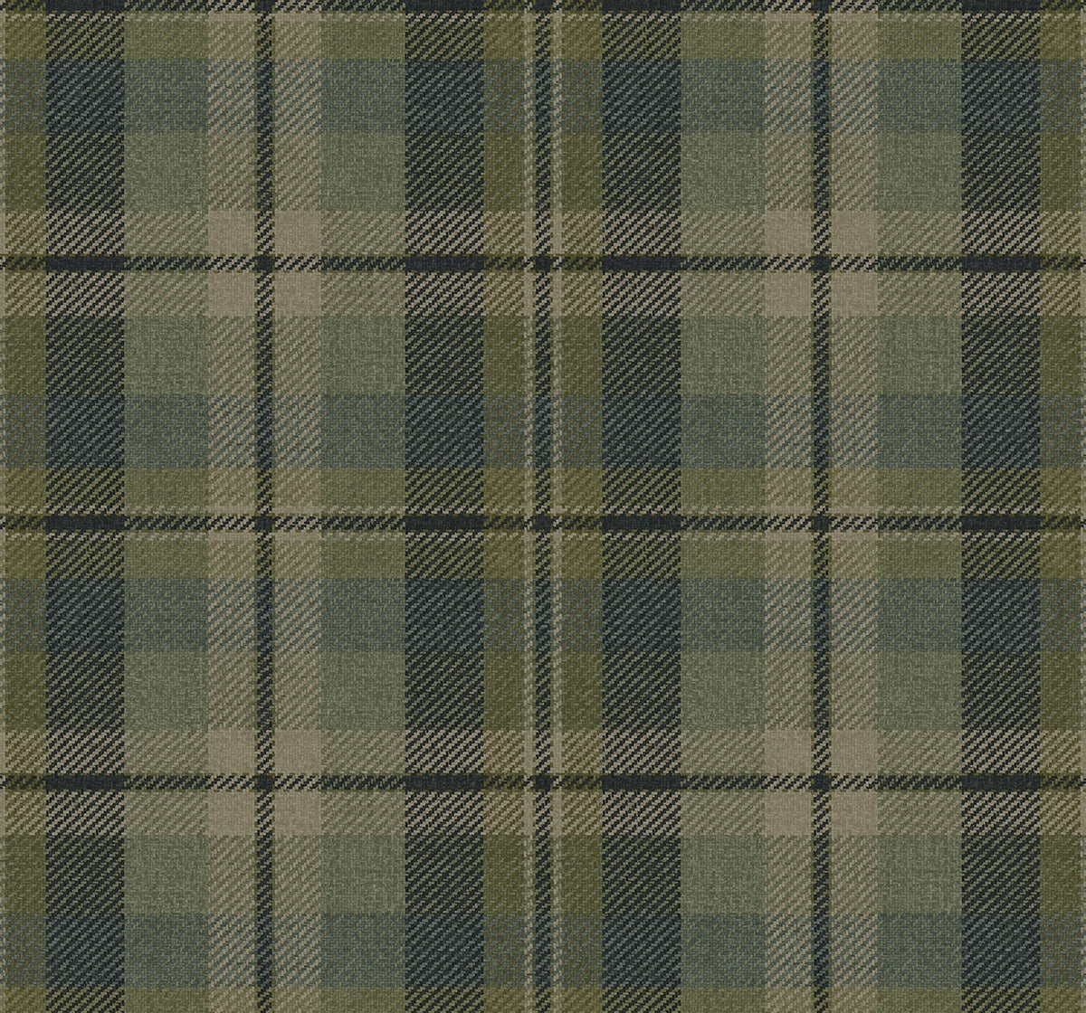 Thornbury Tailored Plaid Greenery by Harry & Grace Peel and Stick Peel & Stick Plaid Wallpaper – Harry & Grace HG13104 -Sample