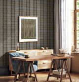 Thornbury Tailored Plaid Cliffside by Harry & Grace Peel and Stick Plaid Wallpaper – Harry & Grace HG13107-Sample