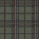 Herringbone Plaid Adobe & Antique Green by Harry & Grace Peel and Stick Plaid Wallpaper – Harry & Grace HG13704-Sample