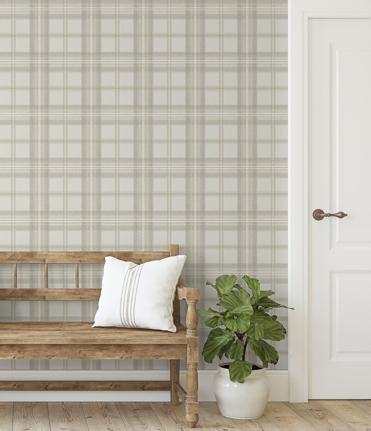 Herringbone Plaid Frosted Calcutta by Harry & Grace Peel and Stick Plaid Wallpaper – Harry & Grace HG13705