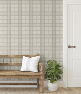 Herringbone Plaid Frosted Calcutta by Harry & Grace Peel and Stick Plaid Wallpaper – Harry & Grace HG13705