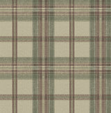 Clay and sage herringbone plaid peel and stick wallpaper pattern