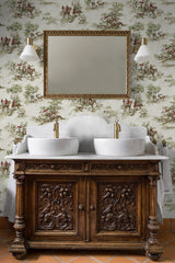 Horse Race Rosemary & Garnet by Harry & Grace Peel and Stick Toile Wallpaper – Harry & Grace HG13804